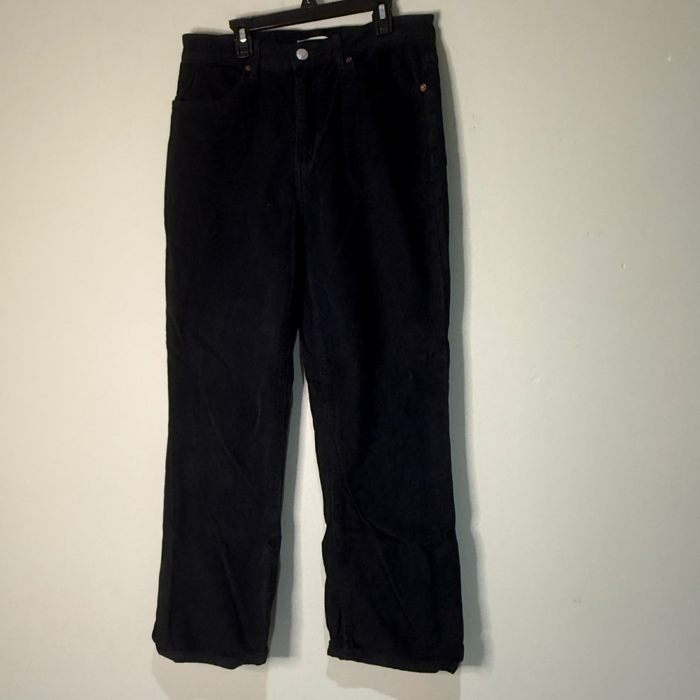 RE/DONE Black Corduroy Pants Size 28 High Waist Straight Leg Casual